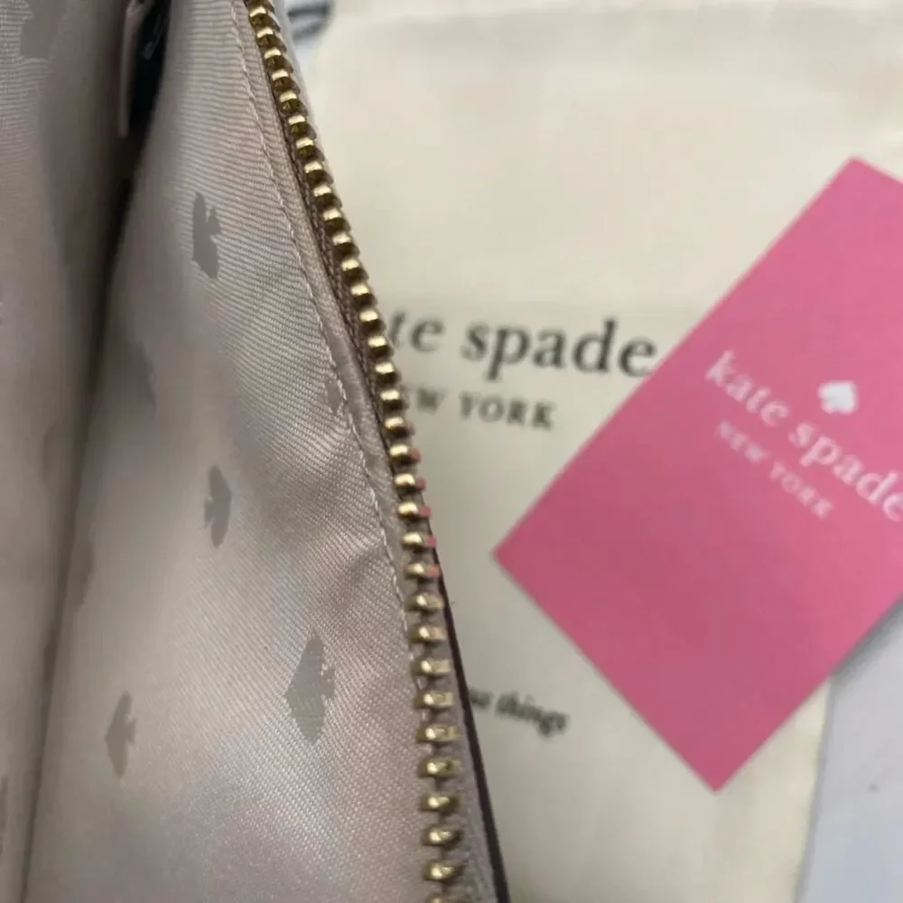 Kate Spade Darcy Medium L-Zip Card Holder Wallet in Warm Taupe WLR00595 NWT